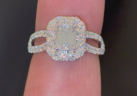 10K WHITE GOLD 2.37 CARAT CERTIFIED LAB GROWN DIAMONDS EMERALD RING