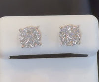 
              1.04 CARAT STERLING SILVER GOLD PLATED 8 MM CERTIFIED LAB GROWN DIAMONDS STUDS EARRINGS
            