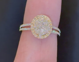 10K YELLOW GOLD 1 CARAT REAL DIAMOND ENGAGEMENT RING WEDDING RING BRIDAL