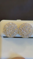 
              2.23 CARAT CERTIFIED LAB GROWN DIAMONDS 13 MM STERLING SILVER GOLD PLATED STUDS EARRINGS
            