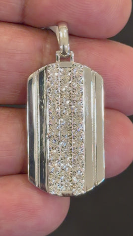 .35 CARAT CERTIFIED LAB GROWN DIAMONDS STERLING SILVER RHODIUM PLATED 1.50 INCHES PENDANT