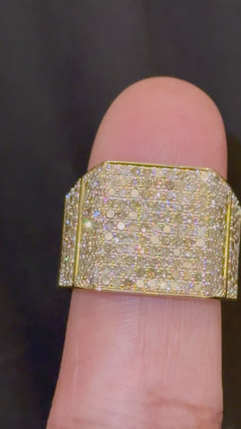 10K YELLOW GOLD 2 CARAT NATURAL DIAMOND ENGAGEMENT RING WEDDING PINKY BAND