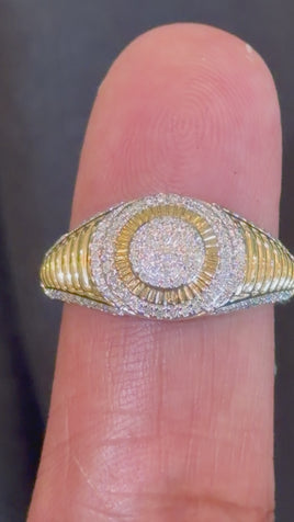 10K YELLOW GOLD .40 CARAT NATURAL DIAMOND MEN RING