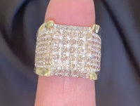 
              10K YELLOW GOLD 3.50 CARAT MENS REAL DIAMOND ENGAGEMENT WEDDING PINKY RING BAND
            