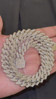 
              5.75 CARAT NATURAL DIAMONDS STERLING SILVER 22 INCHES 182.62 GRAMS 14 MM CUBAN LINK FANUC CHAIN NECKLACE
            