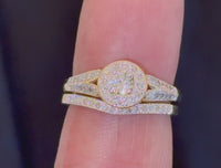 
              10K YELLOW GOLD .60 CARAT WOMENS REAL DIAMOND ENGAGEMENT RING WEDDING BAND SET
            