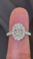 
              14K WHITE GOLD 3 CARAT OVAL LAB GROWN DIAMONDS ENGAGEMENT WEDDING RING
            