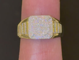 10K YELLOW GOLD .35 CARAT MEN DIAMOND WEDDING BAND BRIDAL ENGAGEMENT RING PINKY