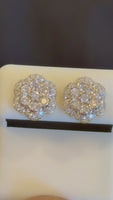 
              1 CARAT CERTIFIED LAB GROWN DIAMONDS 11 MM STERLING SILVER GOLD PLATED STUDS EARRINGS
            