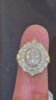 
              2.25 CARAT LAB GROWN DIAMONDS STERLING SILVER GOLD PLATED ENGAGEMENT WEDDING RING
            