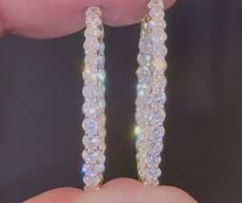 10K YELLOW GOLD 2.07 CARAT 25 MM CERTIFIED LAB GROWN DIAMONDS STUDS EARRINGS HOOPS