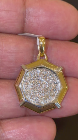 1.27 CARAT CERTIFIED LAB GROWN DIAMONDS STERLING SILVER GOLD PLATED 1.25 INCHES PENDANT