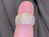 
              10K YELLOW GOLD 2.25 CARAT WOMEN REAL DIAMOND ENGAGEMENT RING 2 WEDDING BAND BRIDAL SET
            