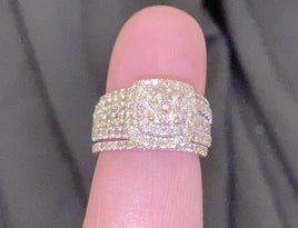 10K YELLOW GOLD 2.25 CARAT WOMEN REAL DIAMOND ENGAGEMENT RING 2 WEDDING BAND BRIDAL SET