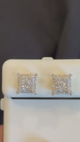 
              .50 CARAT CERTIFED LAB GROWN DIAMONDS STERLING SILVER GOLD PLATED 8 MM STUDS EARRINGS
            
