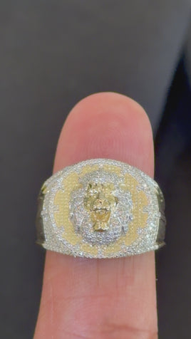10K SOLID YELLOW GOLD .60 CARAT REAL DIAMOND ENGAGEMENT RING WEDDING PINKY BAND