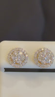 
              1.16 CARAT CERTIFIED LAB GROWN DIAMONDS 10 MM STERLING SILVER GOLD PLATED STUDS EARRINGS
            