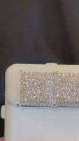 
              1.66 CARAT STERLING SILVER 12 MM CERTIFIED LAB GROWN DIAMONDS STUDS EARRINGS
            