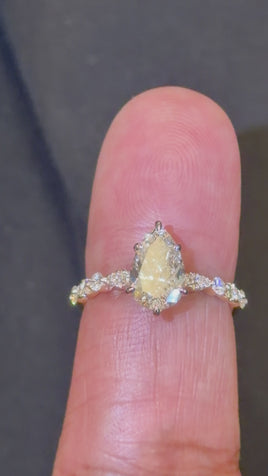 14K YELLOW GOLD 1.93 CARAT CERTIFIED LAB GROWN DIAMONDS ENGAGEMENT WEDDING RING