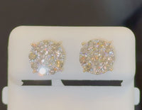 
              10K YELLOW GOLD 1.25 CARAT MENS WOMENS 9 MM 100% GENUINE DIAMONDS EARRING STUDS
            