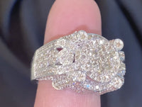 
              10K WHITE GOLD 5.25 CARAT MENS REAL DIAMOND ENGAGEMENT WEDDING PINKY RING BAND
            