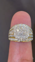 
              3.75 CARAT LAB GROWN DIAMONDS STERLING SILVER GOLD PLATED ENGAGEMENT WEDDING RING
            