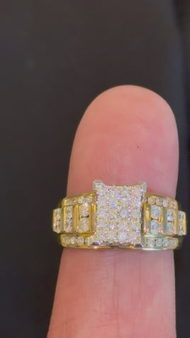 10K YELLOW WHITE GOLD 1.25 CARAT NATURAL DIAMOND ENGAGEMENT RING WEDDING RING BRIDAL