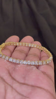 
              1.97 CARAT LAB GROWN DIAMONDS STERLING SILVER GOLD PLATED 7 INCHES 4 MM BRACELET
            