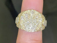 
              10K SOLID YELLOW GOLD 2.25 CARAT REAL DIAMOND ENGAGEMENT RING WEDDING PINKY BAND
            