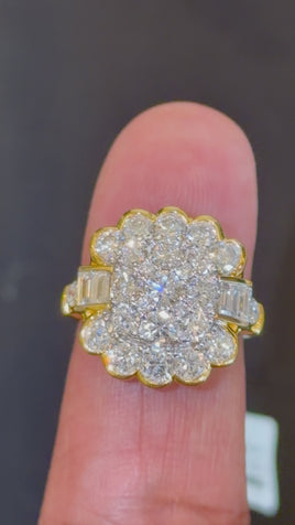 2 CARAT LAB GROWN DIAMONDS STERLING SILVER GOLD PLATED ENGAGEMENT WEDDING RING