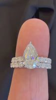 
              14K WHITE GOLD 4.50 CARAT CERTIFIED LAB GROWN DIAMONDS ENGAGEMENT RING WEDDING BAND BRIDAL SET
            