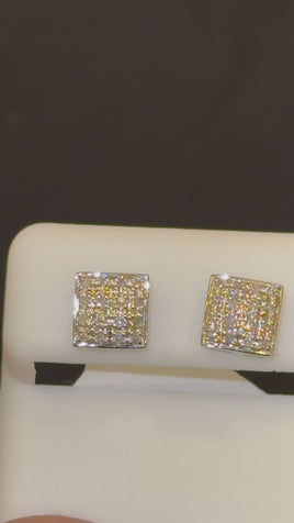 10K WHITE GOLD .20 CARAT NATURAL DIAMONDS 7 MM EARRING STUDS