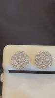 
              1.12 CARAT CERTIFED LAB GROWN DIAMONDS STERLING SILVER GOLD PLATED 10 MM STUDS EARRINGS
            
