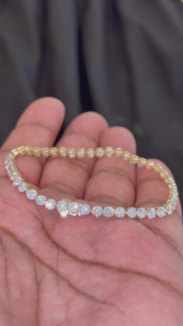 14K YELLOW GOLD 8.22 CARAT CERTIFIED LAB GROWN DIAMONDS 7 INCHES 3.5 MM BRACELET
