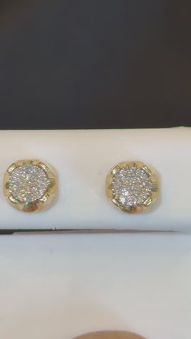 10K YELLOW GOLD .30 CARAT NATURAL DIAMONDS 7 MM EARRING STUDS
