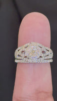 
              10K WHITE GOLD 1.25 CARAT WOMENS REAL DIAMOND ENGAGEMENT RING WEDDING BAND SET
            