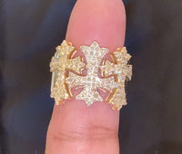 
              10K SOLID YELLOW GOLD 2 CARAT REAL DIAMOND ENGAGEMENT RING WEDDING PINKY BAND
            