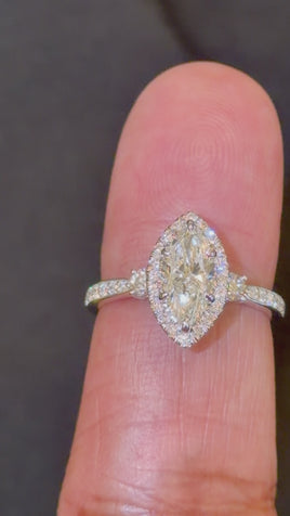 14K WHITE GOLD 1.63 CARAT CERTIFIED LAB GROWN DIAMONDS ENGAGEMENT WEDDING RING