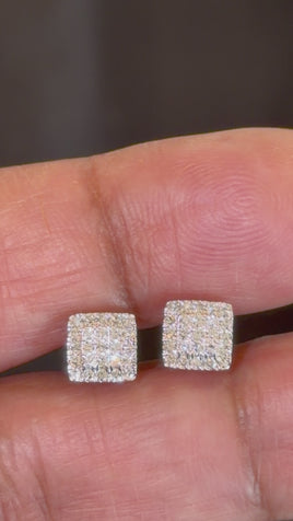 .31 CARAT CERTIFIED LAB GROWN DIAMONDS 6.5 MM STERLING SILVER GOLD PLATED STUDS EARRINGS