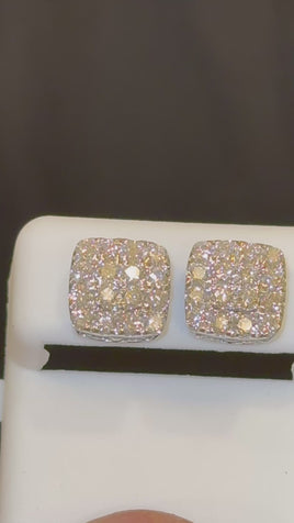 1.75 CARAT STERLING SILVER RHODIUM PLATED 10 MM LAB GROWN DIAMONDS STUDS EARRINGS