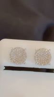 
              .50 CARAT NATURAL DIAMONDS STERLING SILVER 8 MM EARRINGS STUDS
            