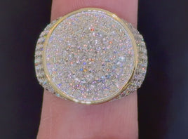 10K YELLOW GOLD 4.50 CARAT MENS REAL DIAMOND ENGAGEMENT WEDDING PINKY RING BAND