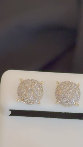 10K YELLOW GOLD .50 CARAT NATURAL DIAMONDS 9 MM EARRING STUDS