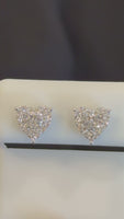 
              .41 CARAT CERTIFIED LAB GROWN DIAMONDS 8 MM STERLING SILVER RHODIUM PLATED HEART STUDS EARRINGS
            