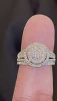 
              10K WHITE GOLD 1.25 CARAT WOMENS REAL DIAMOND ENGAGEMENT RING WEDDING BAND SET
            