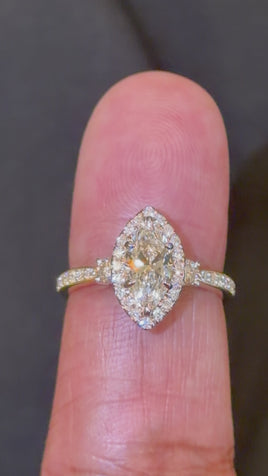 14K YELLOW GOLD 1.61 CARAT CERTIFIED LAB GROWN DIAMONDS ENGAGEMENT WEDDING RING