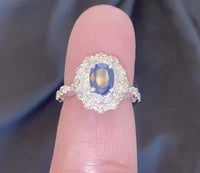
              10K WHITE GOLD 2.25 CARAT DIAMOND & BLUE SAPPHIRE RING
            