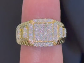 1.10 CARAT CERTIFIED LAB GROWN DIAMONDS STERLING SILVER GOLD PLATED RING
