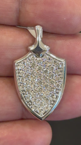 2.15 CARAT CERTIFIED LAB GROWN DIAMONDS STERLING SILVER RHODIUM PLATED 1.25 INCHES PENDANT