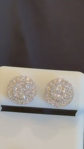 1.13 CARAT CERTIFED LAB GROWN DIAMONDS STERLING SILVER 10 MM STUDS EARRINGS